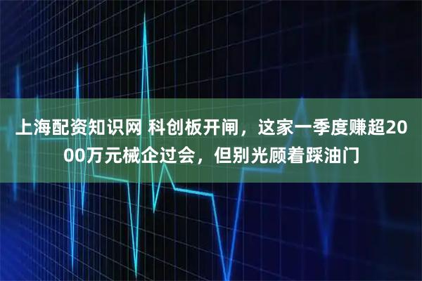 上海配资知识网 科创板开闸，这家一季度赚超2000万元械企过会，但别光顾着踩油门